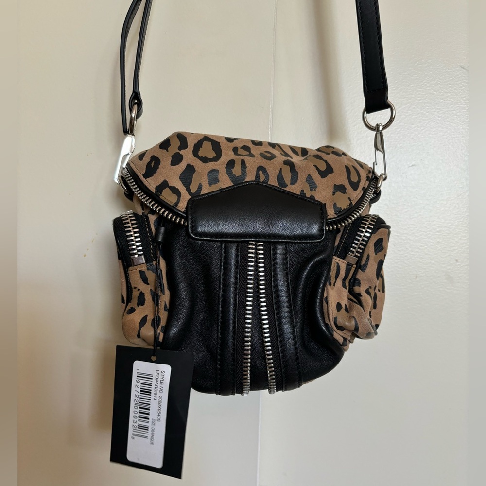 Alexander Wang Leopard Print Crossbody Bag in Tan and Black - Picture 6 of 9